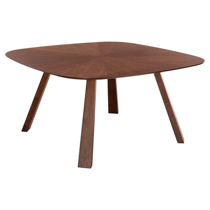 DINING TABLE RINER MDF WITH WALNUT VENEER 150x150x75