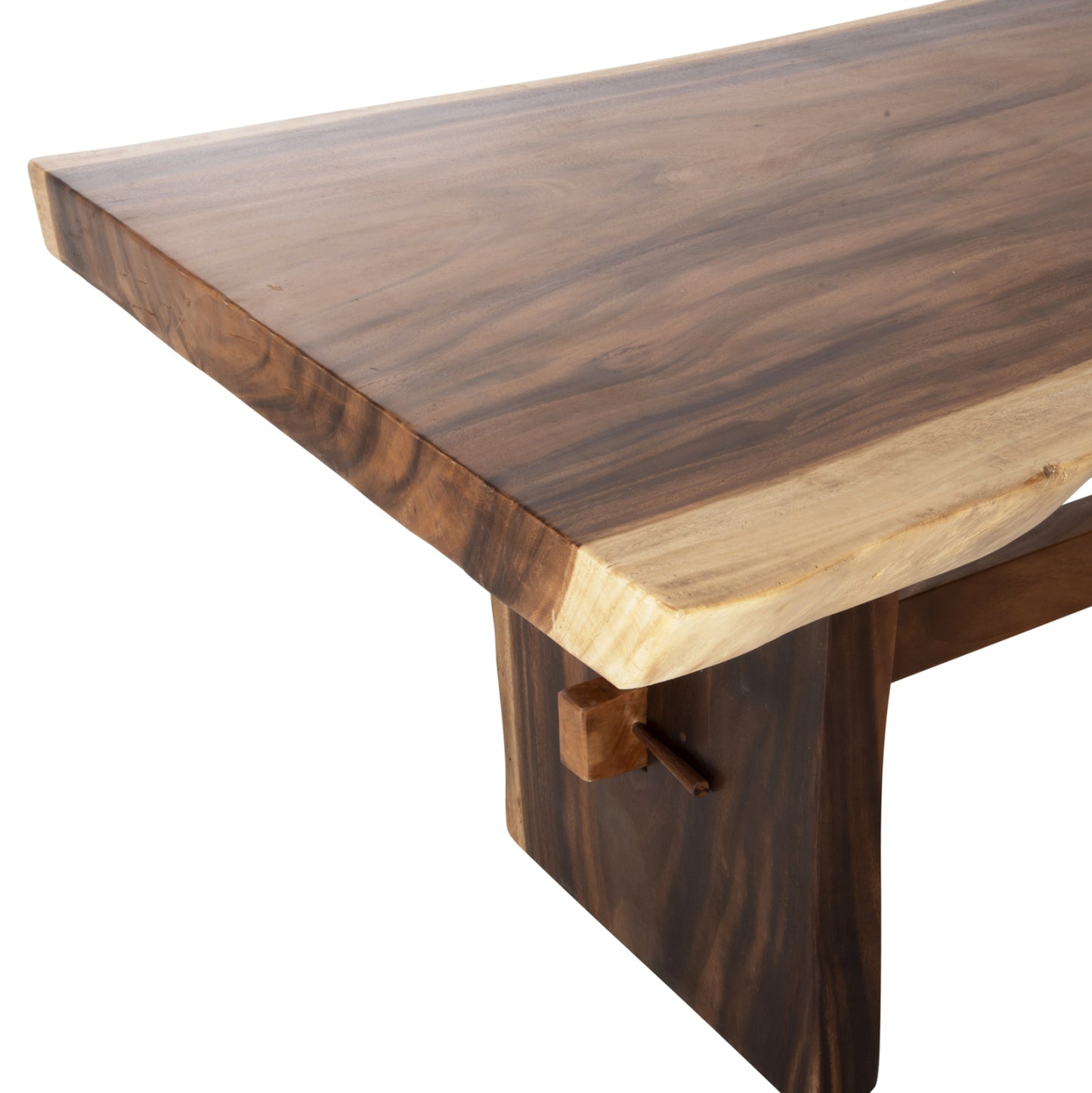 DINING TABLE ULYSES SOLID SUAR WOOD IN NATURAL THICKNESS 9cm 200x90x77