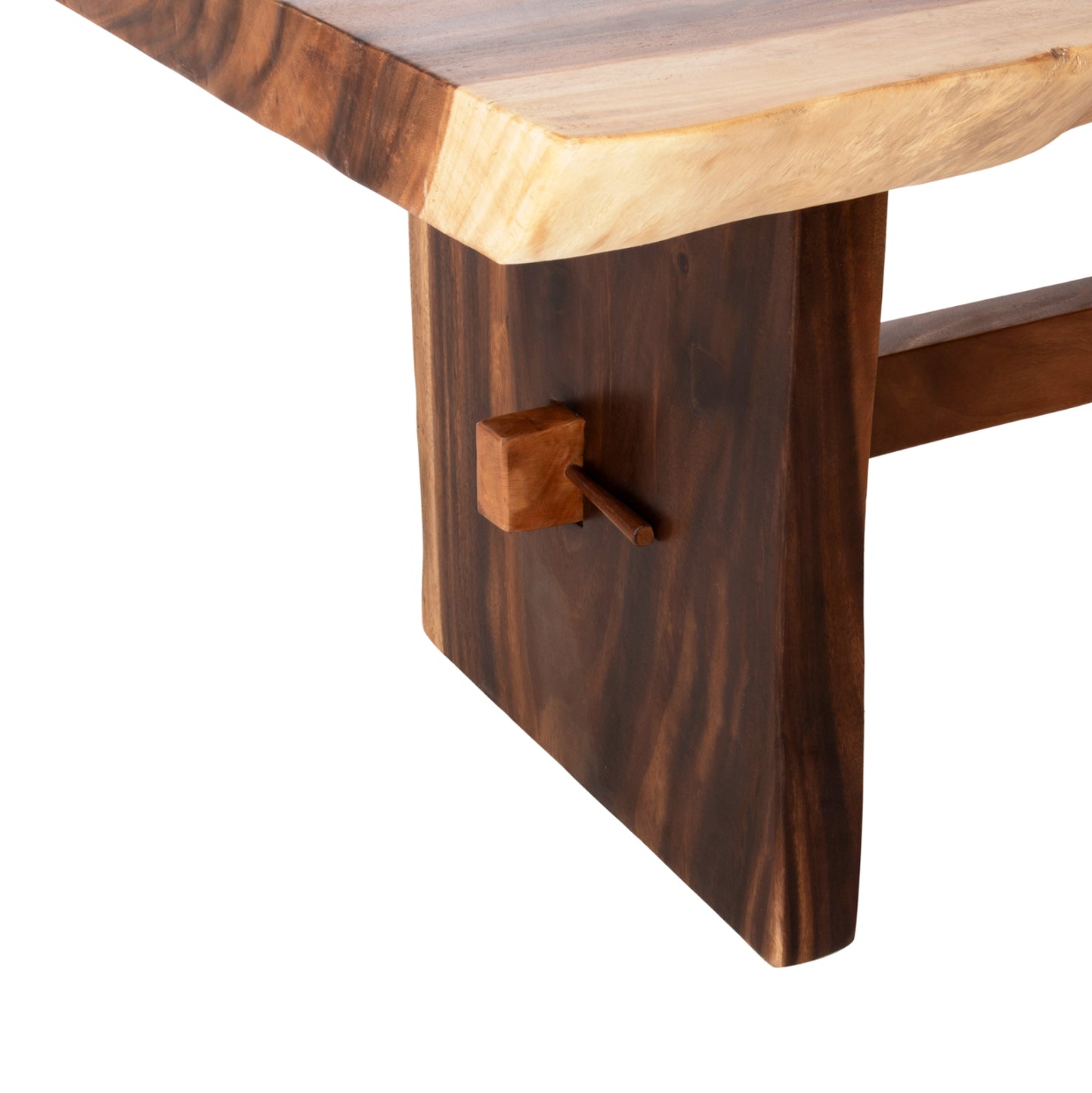 DINING TABLE ULYSES SOLID SUAR WOOD IN NATURAL THICKNESS 9cm 200x90x77