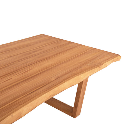 DINING TABLE LEOPOLD SOLID TEAK WOOD NATURAL COLOR 200.5x107x76