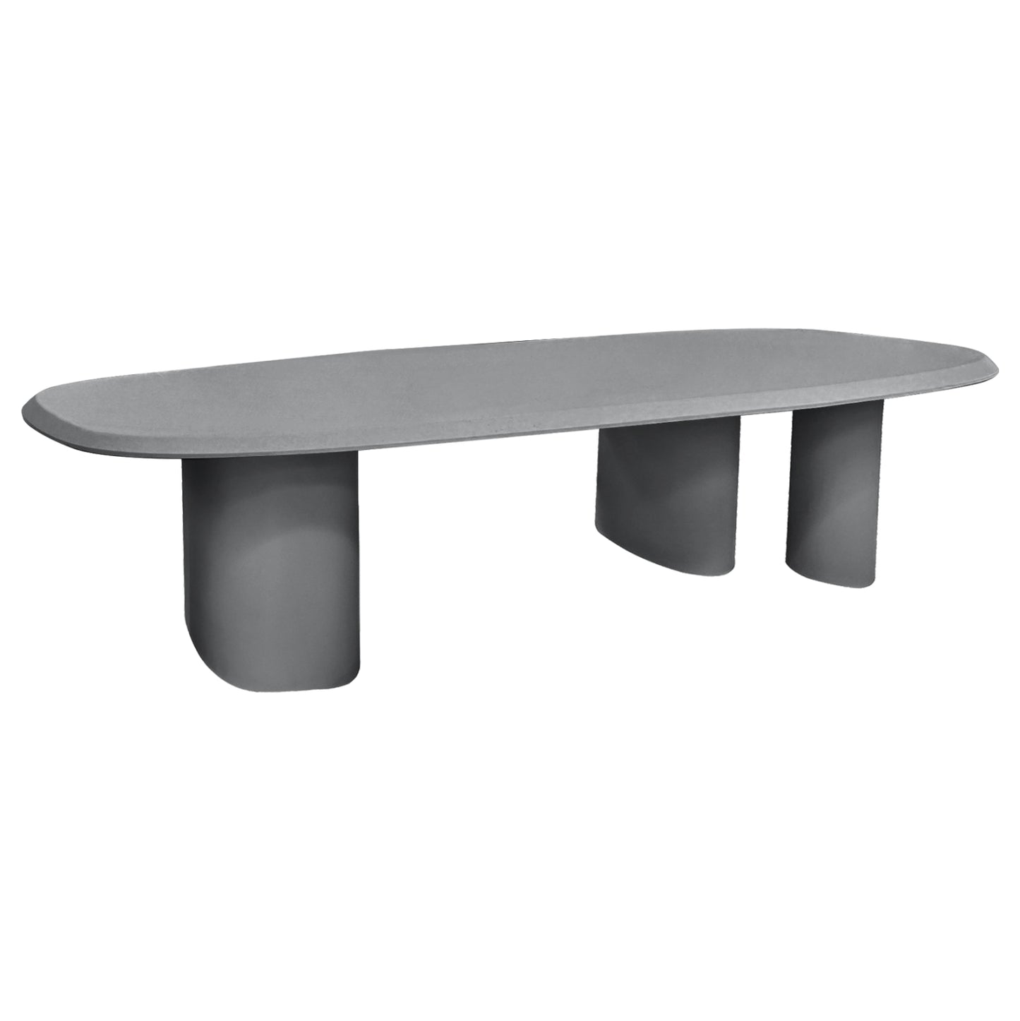 ΤΡΑΠΕΖΙ ΤΡΑΠΕΖΑΡΙΑΣ FIBER CEMENT ΟΒΑΛ GLEN ΓΚΡΙ 260x95x75