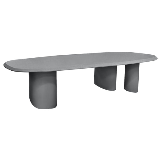 ΤΡΑΠΕΖΙ ΤΡΑΠΕΖΑΡΙΑΣ FIBER CEMENT ΟΒΑΛ GLEN ΓΚΡΙ 260x95x75