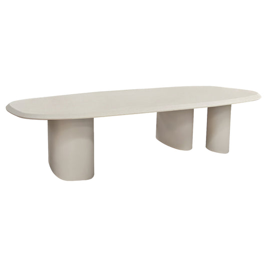 ΤΡΑΠΕΖΙ ΤΡΑΠΕΖΑΡΙΑΣ FIBER CEMENT ΟΒΑΛ GLEN ΜΠΕΖ 260x95x75