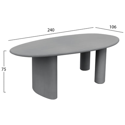 ΤΡΑΠΕΖΙ ΤΡΑΠΕΖΑΡΙΑΣ FIBER CEMENT ΟΒΑΛ VOLPE ΓΚΡΙ 240x100x75