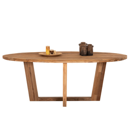 CARIB DINING TABLE OVAL MADE OF RECYCLED TEAK WOOD 209x109x80