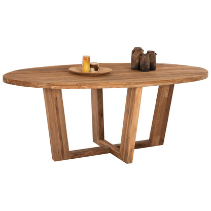 CARIB DINING TABLE OVAL MADE OF RECYCLED TEAK WOOD 209x109x80