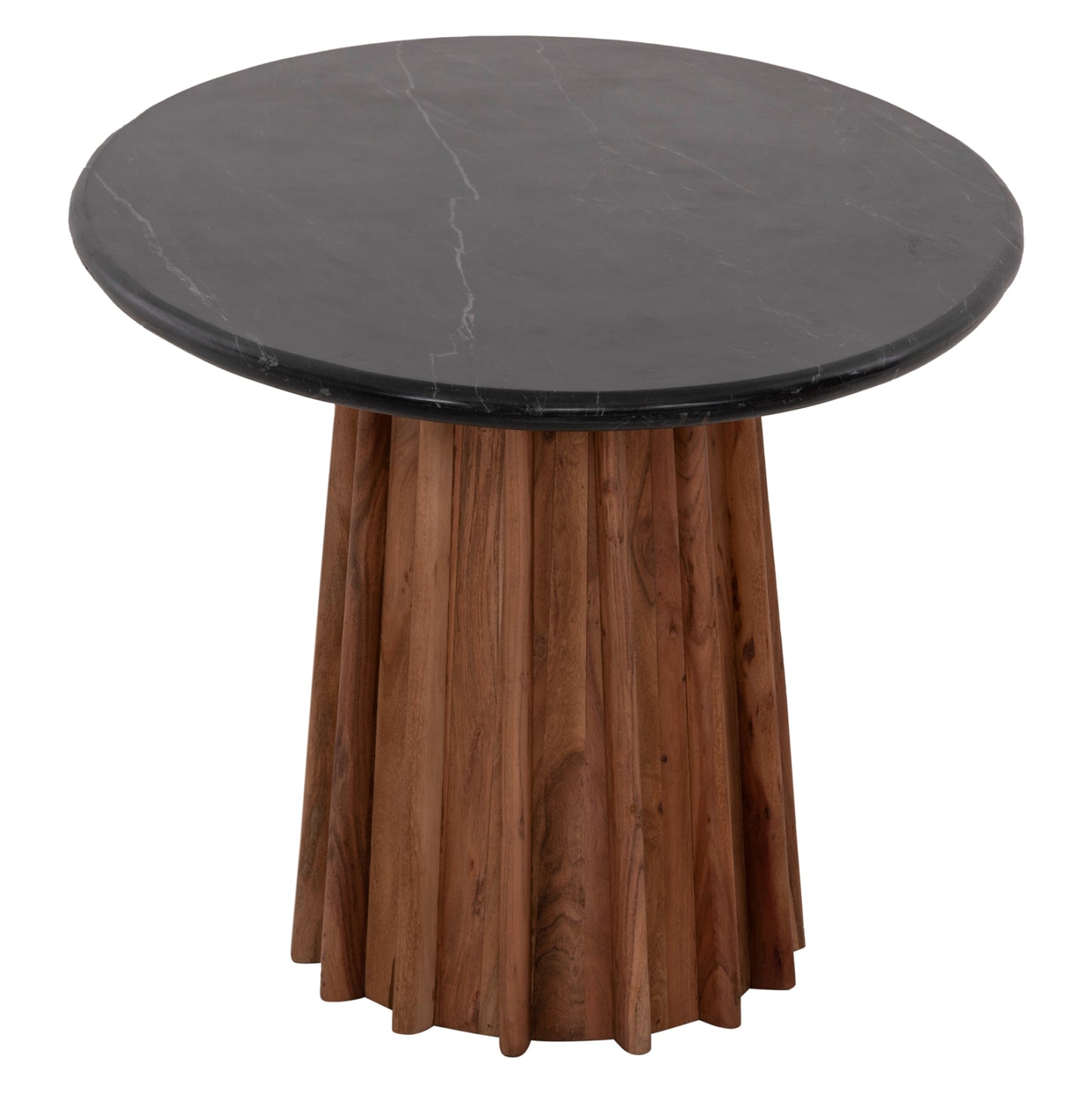 DINING TABLE OVAL DRAXX SOLID ACACIA BLACK MARBLE 200x100x76