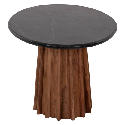 DINING TABLE OVAL DRAXX SOLID ACACIA BLACK MARBLE 200x100x76