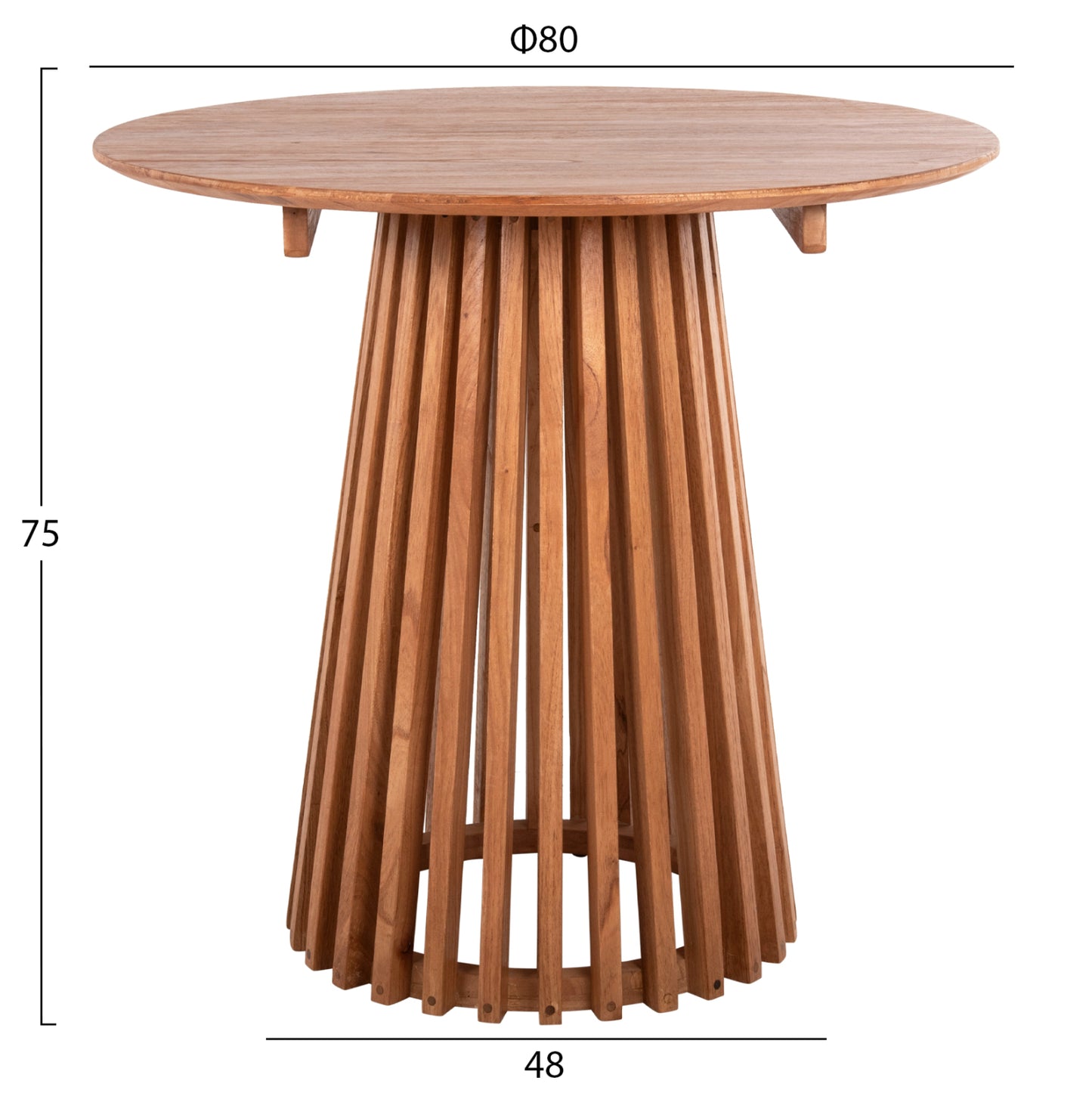 DINING TABLE ROUND FRANTZ SOLID WOOD MINDI IN NATURAL FINISH Ø80x75