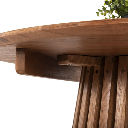 DINING TABLE ROUND FRANTZ SOLID WOOD MINDI IN NATURAL FINISH Ø80x75