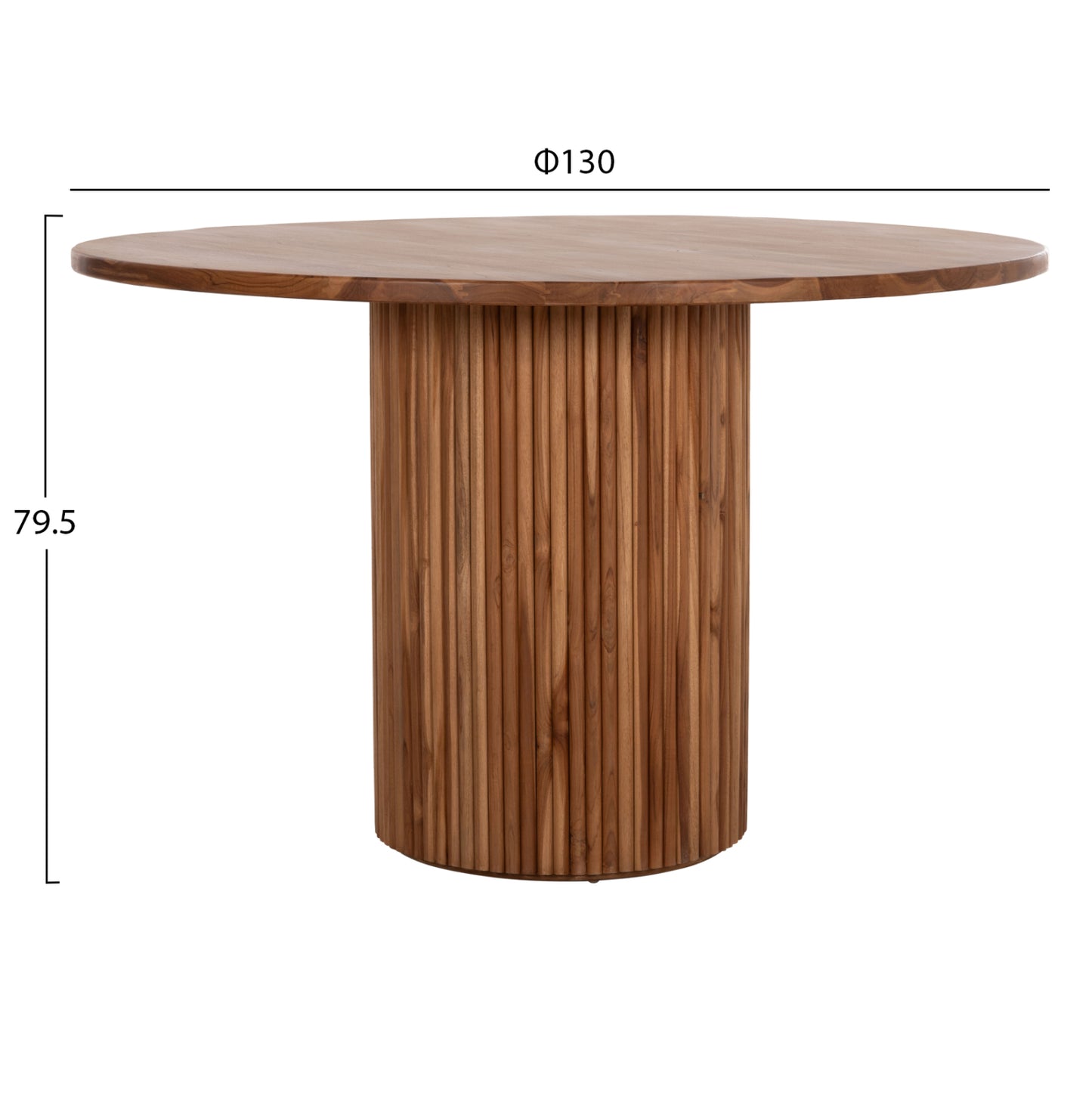 RODER ROUND TEAK WOOD DINING TABLE D130x79.5