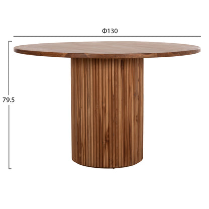 RODER ROUND TEAK WOOD DINING TABLE D130x79.5
