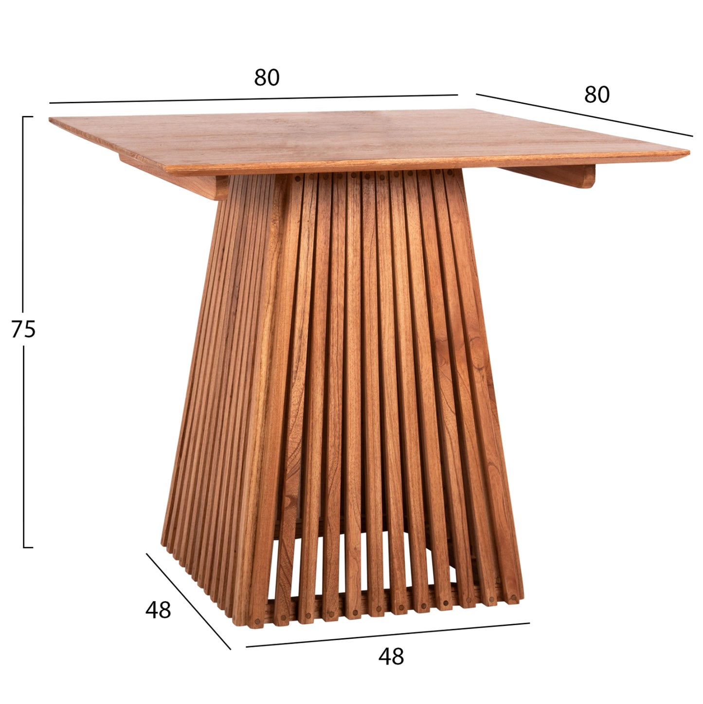 DINING TABLE SQUARE FRANTZ SOLID MINDI WOOD 80x80x75