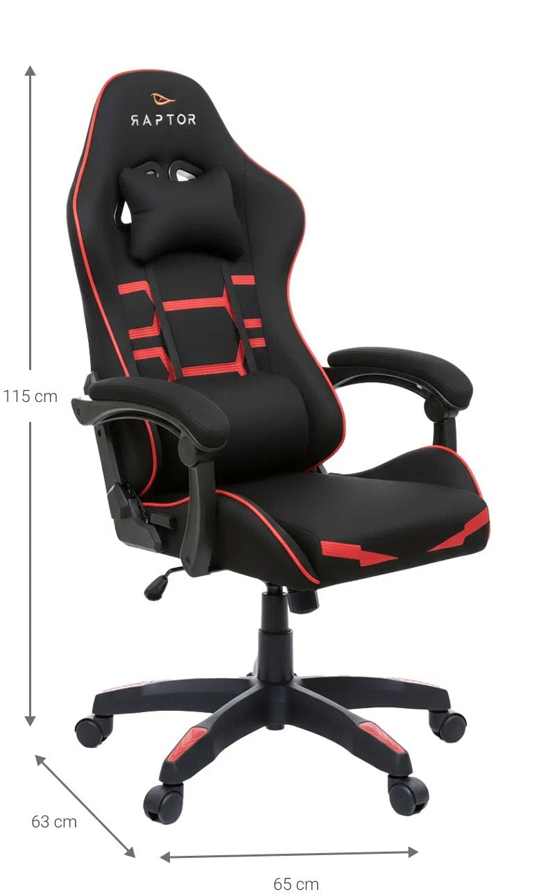 Καρέκλα Gaming Raptor Inferno Κόκκινο 65x63x115
