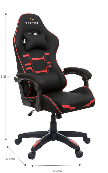 Καρέκλα Gaming Raptor Inferno Κόκκινο 65x63x115