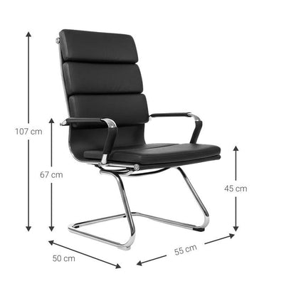 Καρέκλα Υποδοχής Veilstone Reception Μαύρο 55x50x107