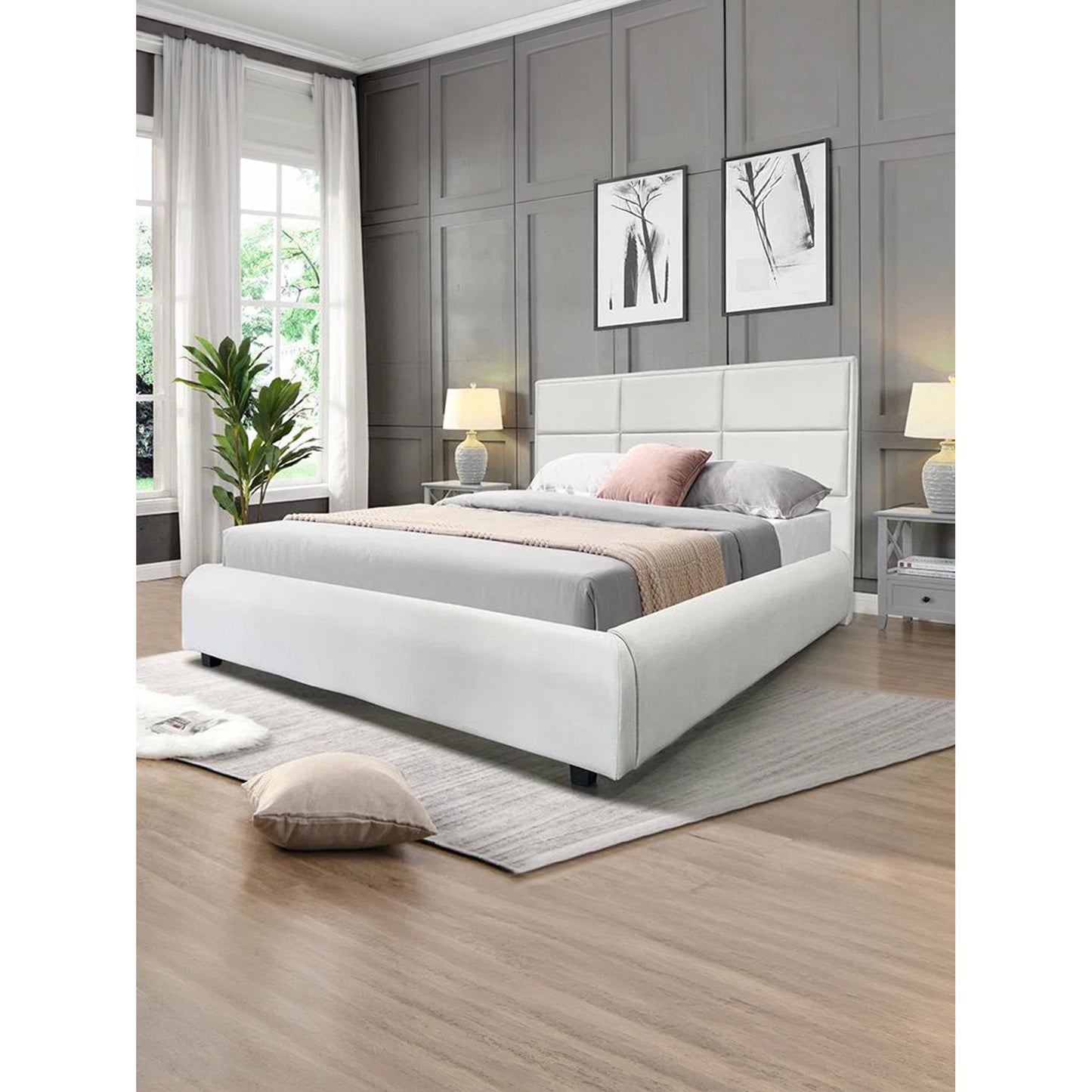 Upholstered Bed Karen Light Grey 183x220x122