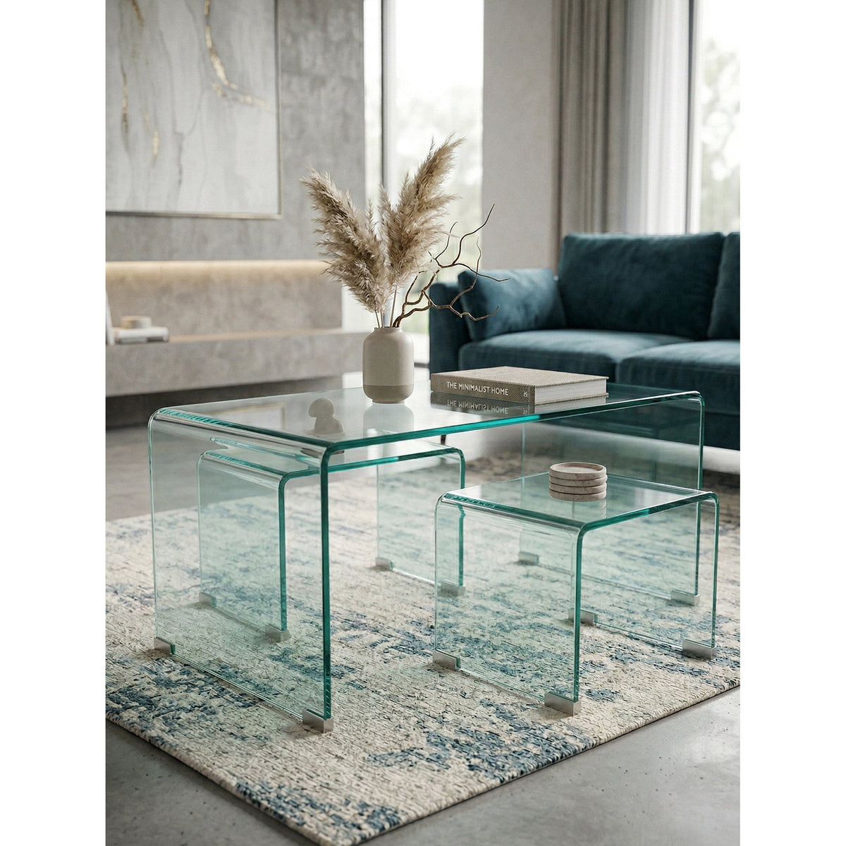 Τραπεζάκια Σαλονιού Crystal Plus 90x50x38
