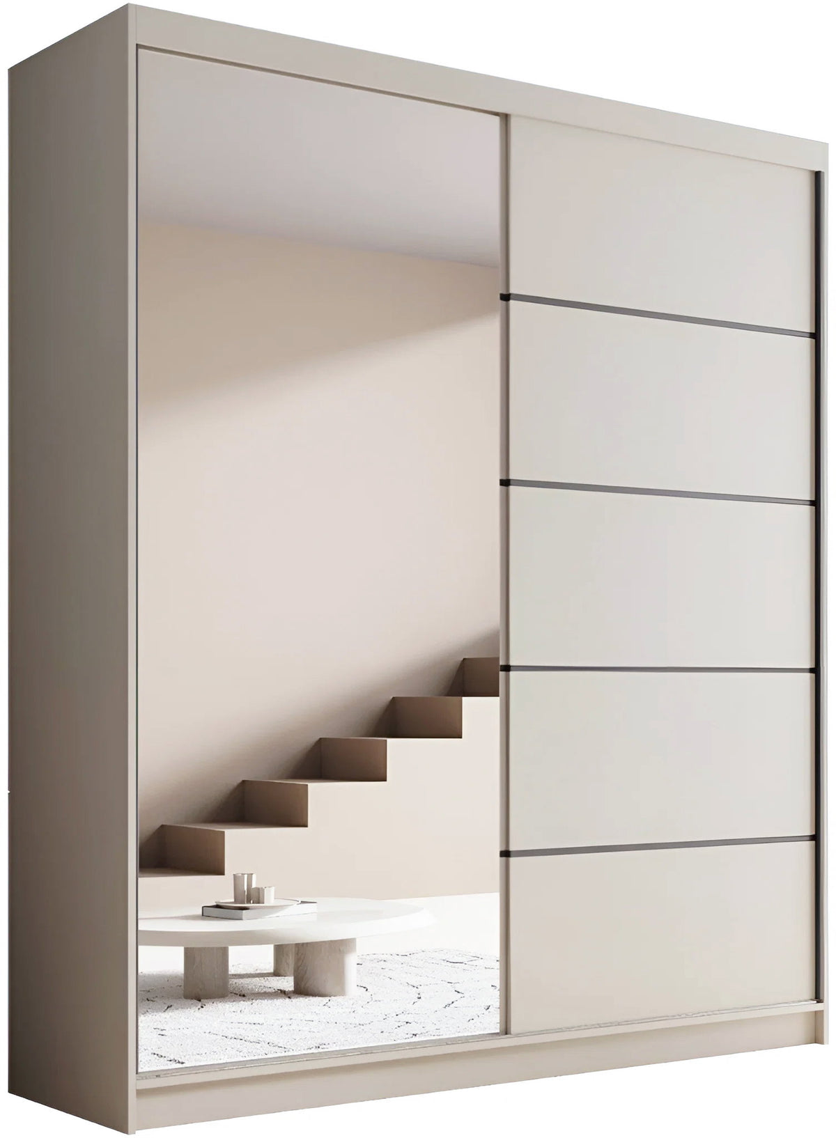 Shelvia 180 Sliding Wardrobe Cashmere 180x58x215
