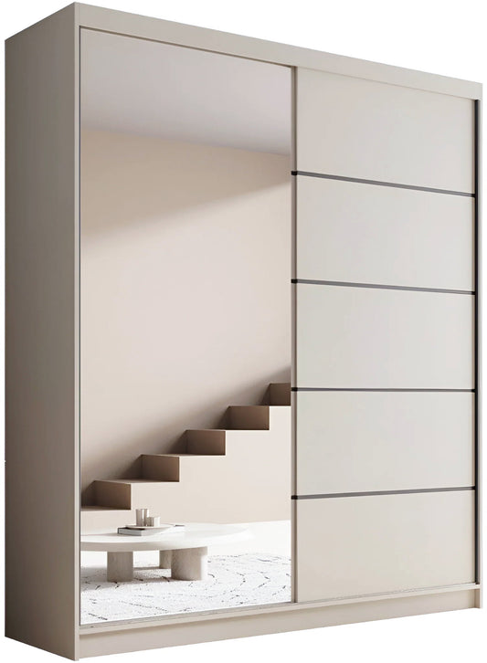 Ντουλάπα Shelvia 180 Συρόμενη Cashmere 180x58x215