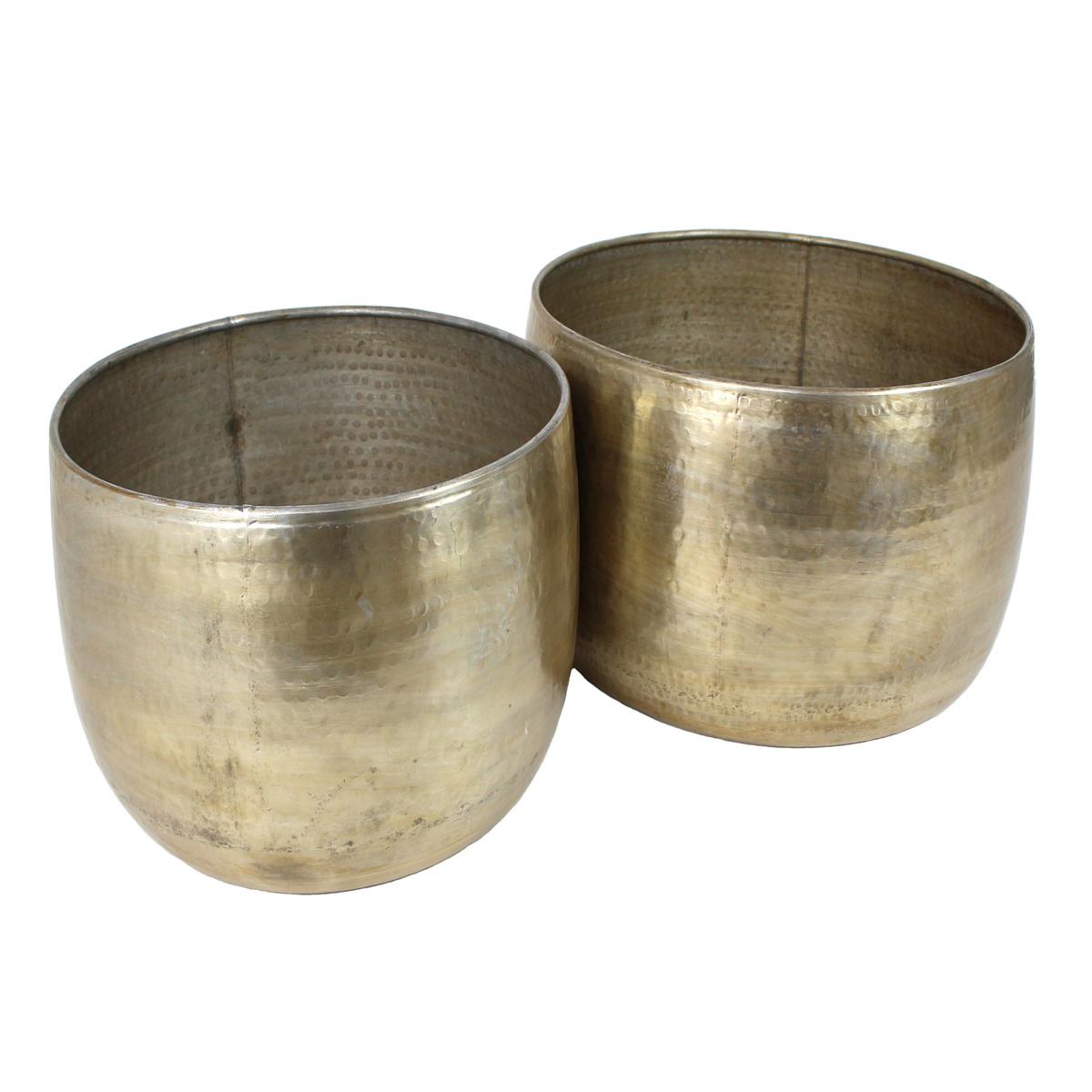 Τραπεζάκι-Κασπώ Χρυσό Μέταλλο 59x59x29.5 Σετ 2 Τμχ