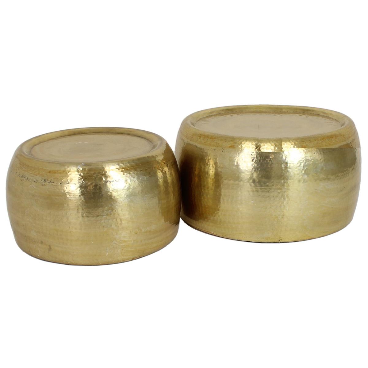 Τραπεζάκι-Κασπώ Χρυσό Μέταλλο 59x59x29.5 Σετ 2 Τμχ