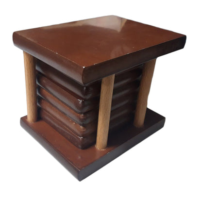 Σετ 6 Ξύλινα Σουβέρ Τετράγωνα 12x8x9