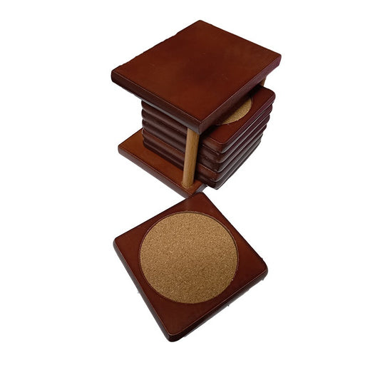 Σετ 6 Ξύλινα Σουβέρ Τετράγωνα 12x8x9