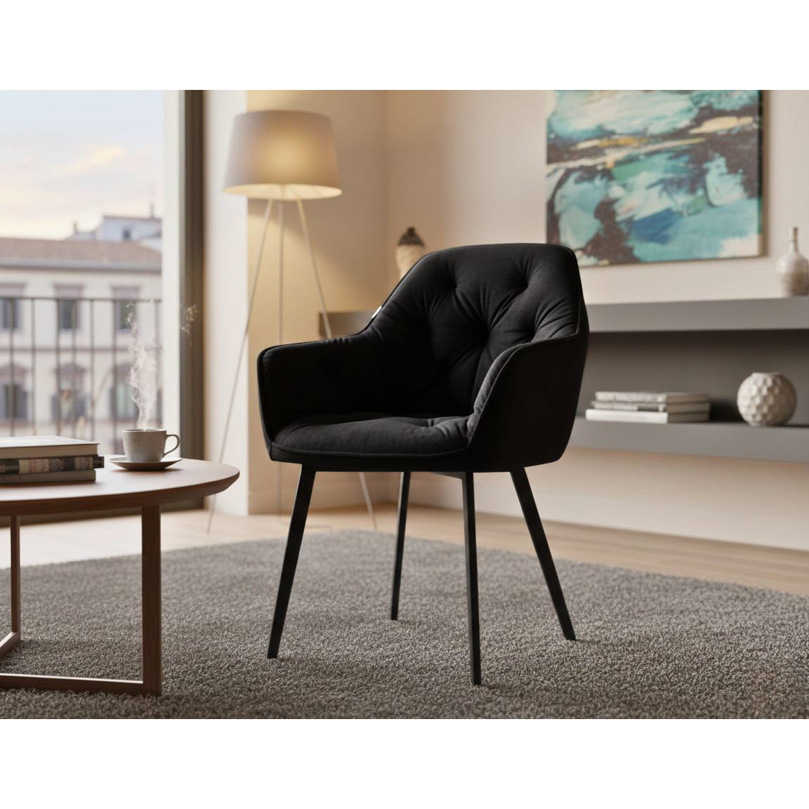 Alice Armchair Black 59x61.5x86.5