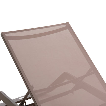 ΞΑΠΛΩΣΤΡΑ ΑΛΟΥΜΙΝΙΟΥ MARIMAR ΣΚΕΛΕΤΟΣ TAUPE & TEXTILENE ΜΠΕΖ 220x67.5x31.5