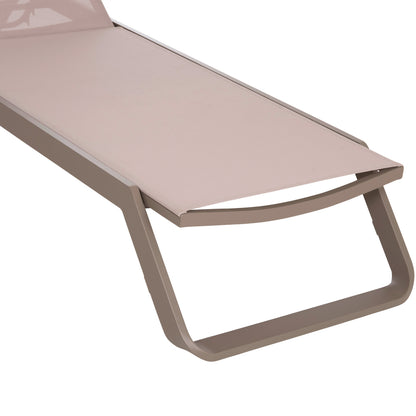 ΞΑΠΛΩΣΤΡΑ ΑΛΟΥΜΙΝΙΟΥ MARIMAR ΣΚΕΛΕΤΟΣ TAUPE & TEXTILENE ΜΠΕΖ 220x67.5x31.5
