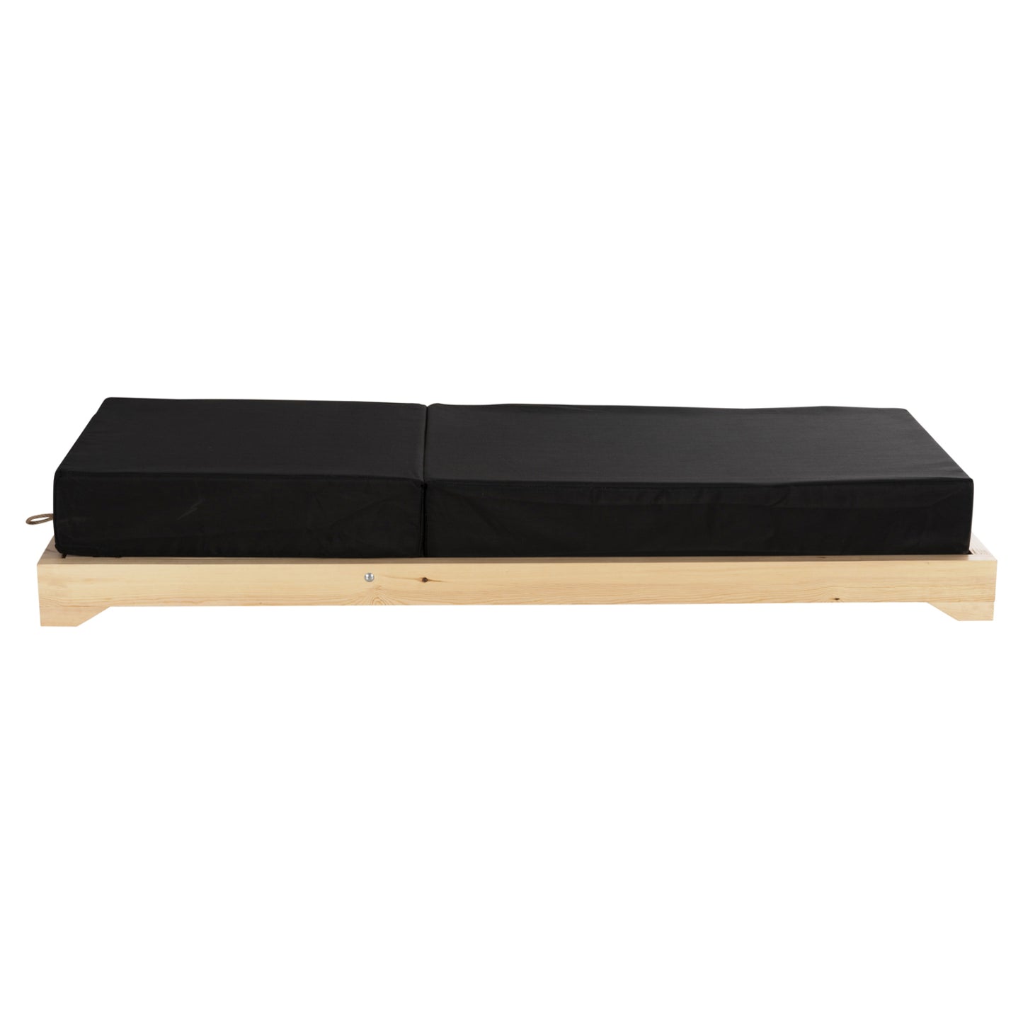 SUNBED IKARIA WITH PINE LEG IN NATURAL BLACK 20cm TEXTILE CUSHION