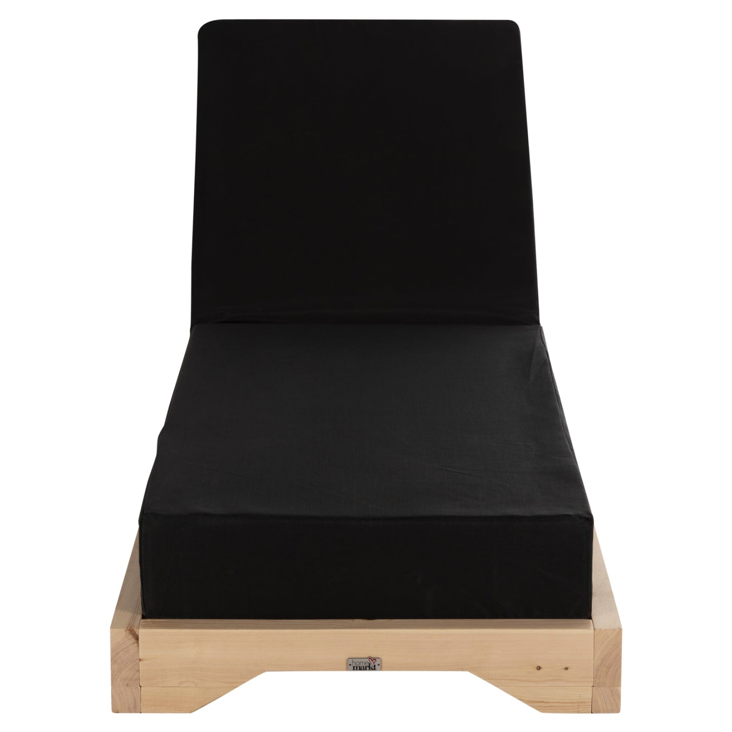 SUNBED IKARIA WITH PINE LEG IN NATURAL BLACK 20cm TEXTILE CUSHION