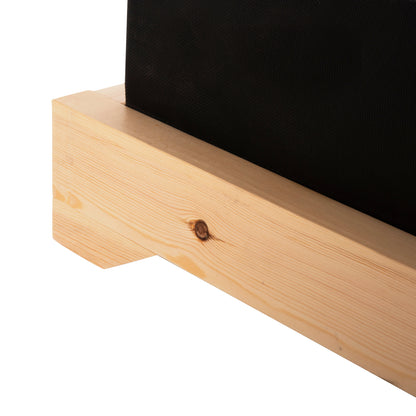 SUNBED IKARIA WITH PINE LEG IN NATURAL BLACK 20cm TEXTILE CUSHION