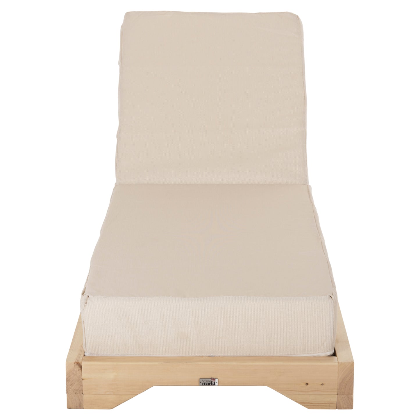 IKARIA SUNBED WITH PINE LEG IN NATURAL BEIGE TEXTILENE 20cm CUSHION