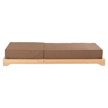 IKARIA LOUNGER WITH PINE LEG IN NATURAL MOCHA TEXTILE WITH 20cm CUSHION