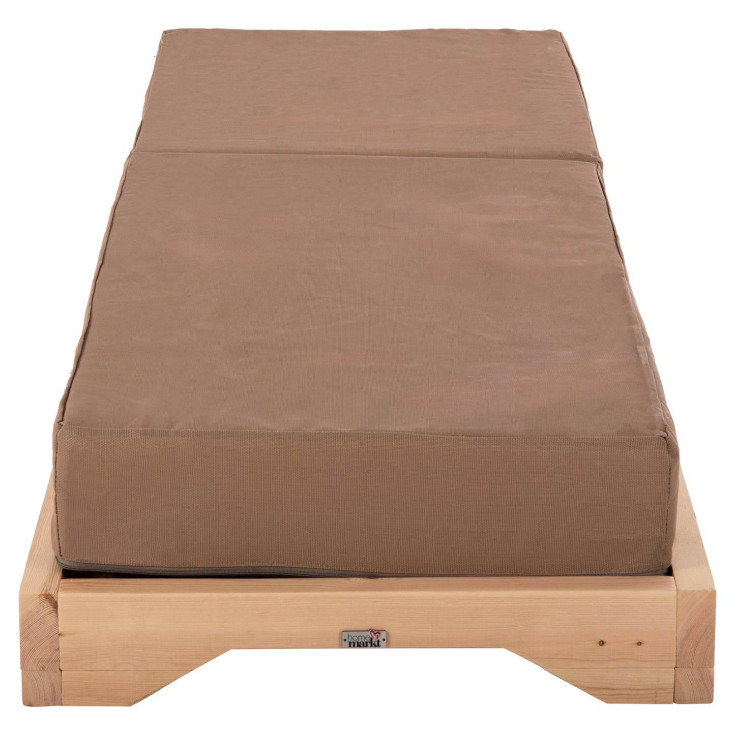 IKARIA LOUNGER WITH PINE LEG IN NATURAL MOCHA TEXTILE WITH 20cm CUSHION