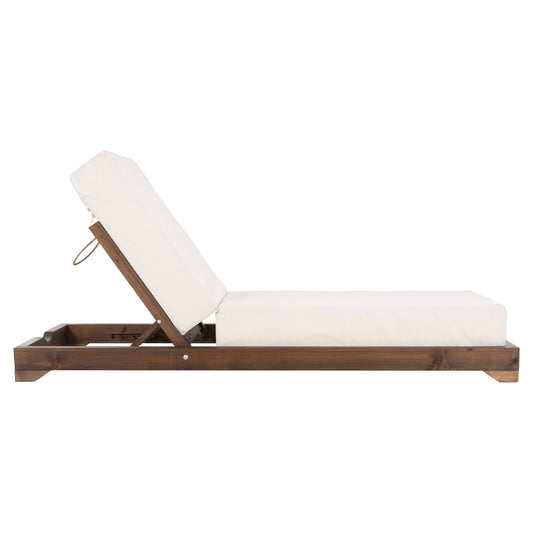SUN LOUNGER IKARIA PINE TO WALNUT ECRU TEXTILE CUSHION 20cm