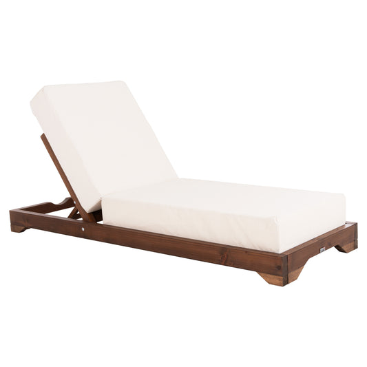SUN LOUNGER IKARIA PINE TO WALNUT ECRU TEXTILE CUSHION 20cm