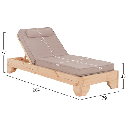 ΞΑΠΛΩΣΤΡΑ ΜΕ ΜΑΞΙΛΑΡΙ ΚΟΡΙΝΟΣ ΞΥΛΟ ΠΕΥΚΟΥ OLEFIN ΣΕ ΜΠΕΖ 79x204x77