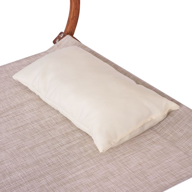 BEACH LOUNGER WOODEN WALNUT BEIGE WITH SUNSHADE COLBY 105x221x162