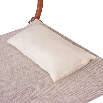 BEACH LOUNGER WOODEN WALNUT BEIGE WITH SUNSHADE COLBY 105x221x162