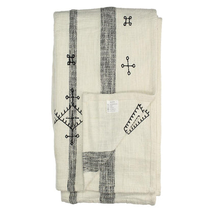 Ριχτάρι Ριγέ Μαύρο Βαμβακερό 130x170εκ