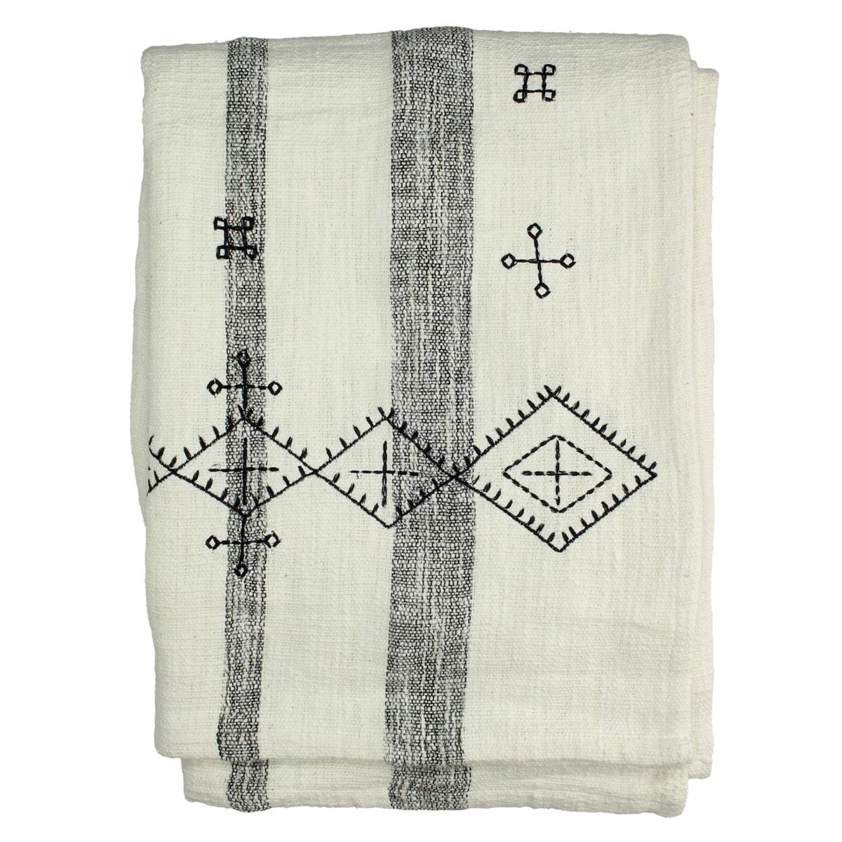 Ριχτάρι Ριγέ Μαύρο Βαμβακερό 130x170εκ