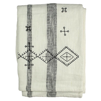 Ριχτάρι Ριγέ Μαύρο Βαμβακερό 130x170εκ