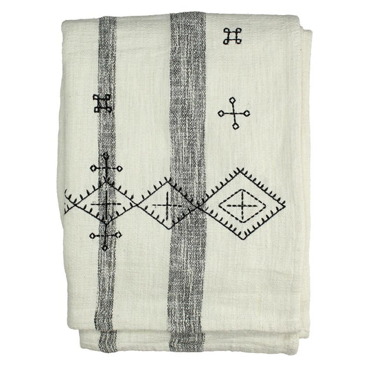 Ριχτάρι Ριγέ Μαύρο Βαμβακερό 130x170εκ