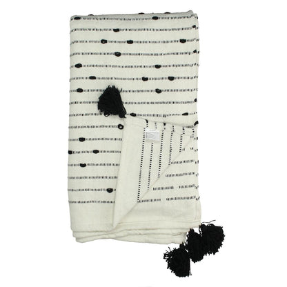 Ριχτάρι Ριγέ Μαύρο Βαμβακερό 130x170εκ