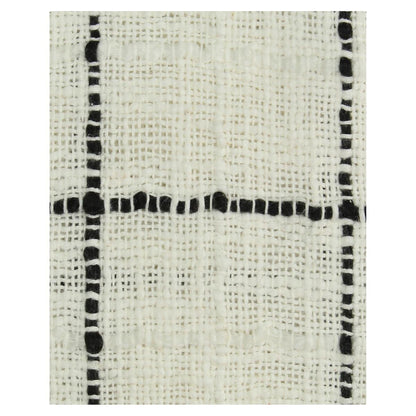 Ριχτάρι Καρώ Βαμβακερό Μαύρο 130x170εκ