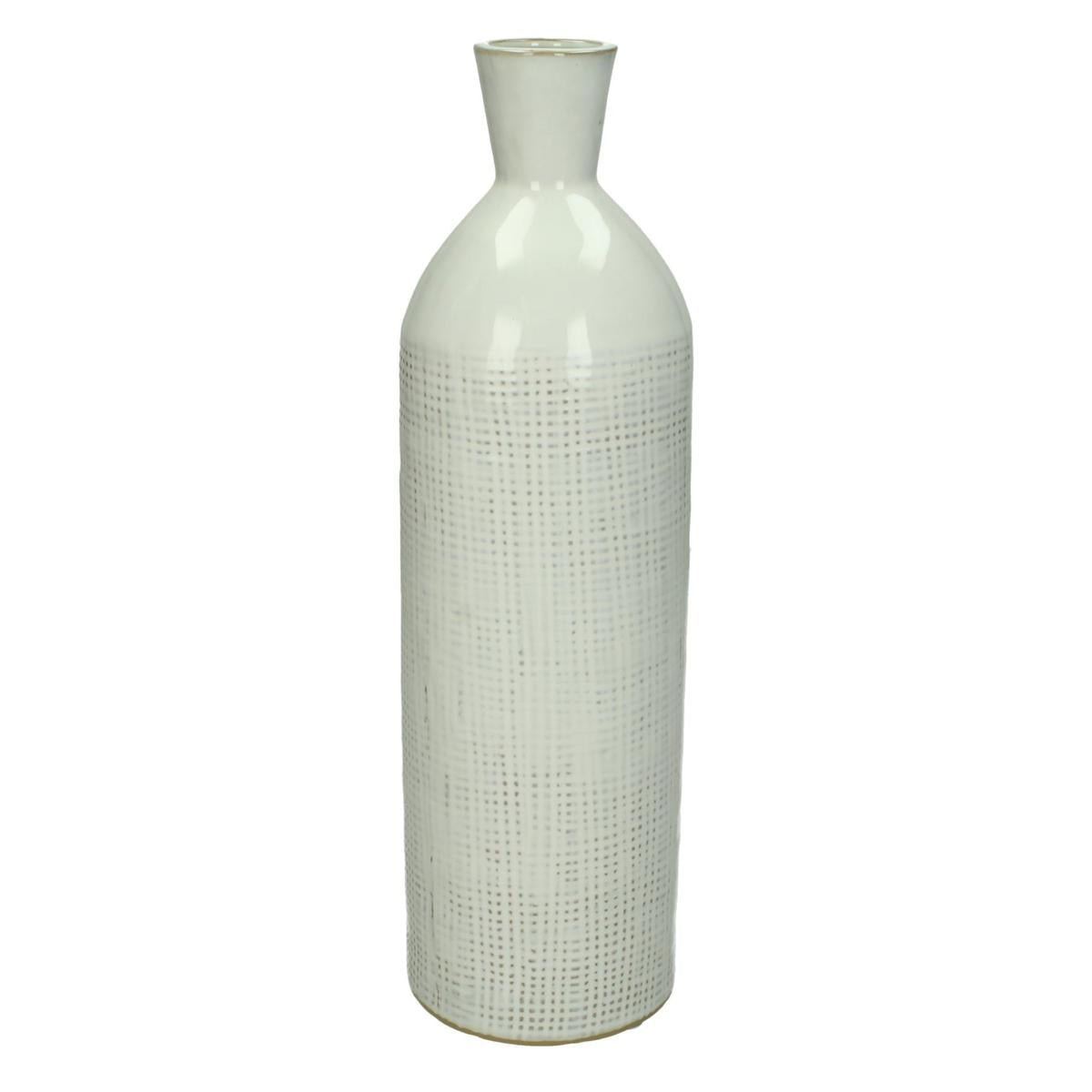 Βάζο Λευκό Πέτρα 9.3x9.3x32