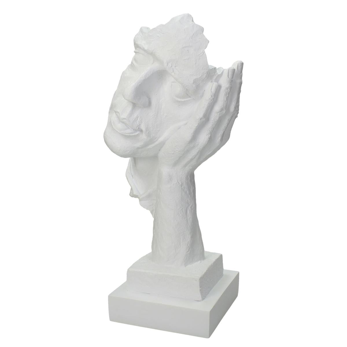 Διακοσμητικό Πρόσωπο Λευκό Polyresin 15.5x13x33